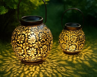 Lanterne solaire suspendue | Design étoilé, décoration de jardin d'extérieur