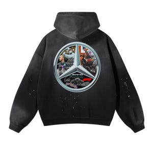 Limited Edition Lewis Hamilton Mercedes F1 Vintage Black Hoodie, Mercedes Amg F1, Hoodie, Custom, F1 T Shirt, ONLY 100 AVAILABLE WORLDWIDE.
