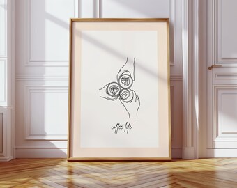 Poster Coffee Life – Stampa artistica minimalista per gli amanti del caffè – Cucina, ufficio o regalo – Decorazione murale scandinava