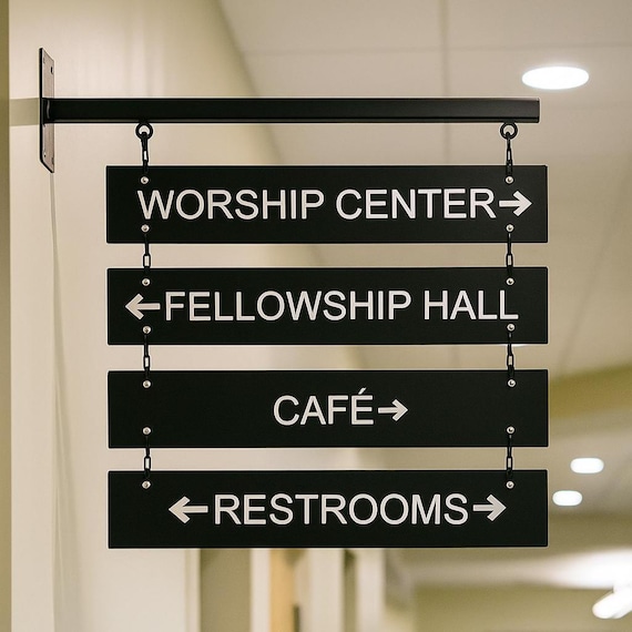 Double Sided Sign, Blade Sign, Floor Directory Sign, Wall Mounted Sign, Directional Sign, Hanging Sign, Way Finding Sign, Multi tier Sign