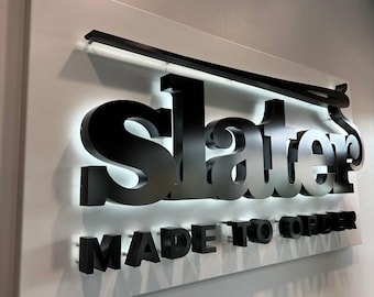 3D Buchstaben Schild, Geschäftsschild, Salonschild, Metallschild, beleuchtetes Büroschild, Empfangslogoschild, Schaufensterschild, Maßlogo