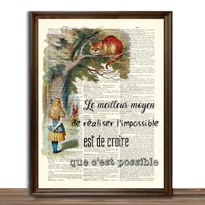 Alice aux pays des merveilles imprimé, Impression de dictionnaire sur le thème d'Alice, cadeau art mural d'Alice /20