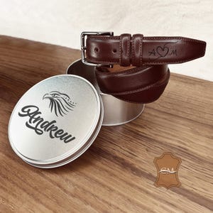 PERSONALIZED Genuine Leather Men's Belt, Engraved Belt For Man, Custom Belt For Boyfriend, Groomsman Gift, Wedding Gift For Groom