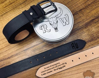 Personalized Genuine Leather Belt For Boyfriend, Anniversary Gift, Father's Day, Birthday Gifts for Him