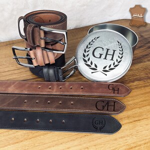 PERSONALIZED Genuine Leather Men's Belt, Engraved Belt For Man, Custom Belt For Boyfriend, Groomsman Gift, Wedding Gift For Groom