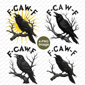 Funny Gothic Crow PNG: Raven Skull Designs for Halloween