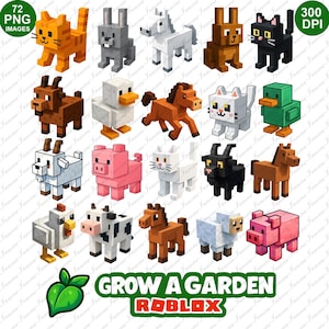 Roblox Grow a Garden Clipart Bundle: 72 PNG Stickers (Digital Download)