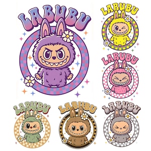 Labubu PNG SVG Bundle: Pink Cartoon Coquette Doll Designs