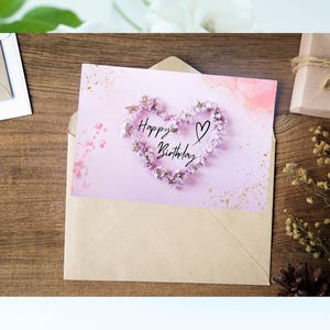 Geburtstagskarte - Happy Birthday - Postkartenformat - A6 - Glück - Gesundheit - Liebe - Herzen - Alles Gute zum Geburtstag - Paar - Freunde