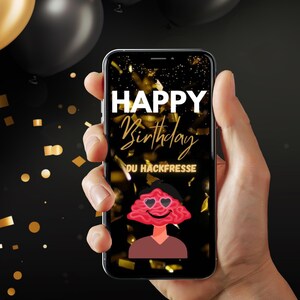 E-Card Digitaler Geburtstag | Whatsapp Video | Geburtstagskarten | Videokarte | Du Hackfresse| Happy Birthday | Download | Sofort | Lustig
