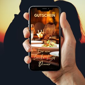 Voucher - E-card - Diner bij kaarslicht - Hart - Romantiek - Coupon - Liefde - Koppels - Vriend - Vriendin - Cadeau - Tijd samen