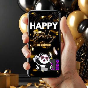 E-Card Digitaler Geburtstag | Whatsapp Video | Geburtstagskarten | Videokarte | Du Zocker | Happy Birthday | Download | Sofort