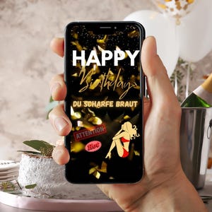 E-Card Compleanno Digitale | Video di WhatsApp | Biglietti di compleanno | Scheda video | Tu, sposa focosa | Buon compleanno | Scarica | Immediatamente