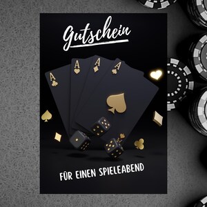 Voucher - Noite de Jogos - Digital - Imprimível - A5 - HQ - Tempo Juntos - PDF - Cupom - Aniversário - Whatsapp - Jogar - Pôquer - Monopólio