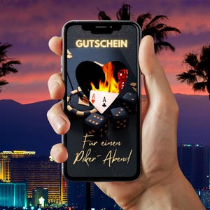 Voucher - E-Card - Poker Night - Video - Casino - Romance - Coupon - Love - Boyfriend - Girlfriend - Gift - Time Together - Las Vegas