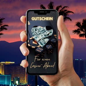 Gutschein - E-Card - Casino Abend - Video - Poker - Ass -Romantik - Coupon - Liebe - Freund - Freundin -  Geschenk - Las Vegas