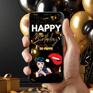 E-Card Digitaler Geburtstag | Whatsapp Video | Geburtstagskarten | Videokarte | Du Puppe | Sexy | Happy Birthday | Download | Sofort