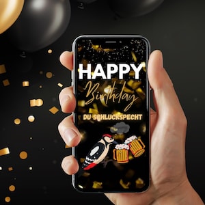 E-Card Digitaler Geburtstag | Whatsapp Video | Geburtstagskarten | Videokarte | Du Schluckspecht | Happy Birthday | Download | Lustig |