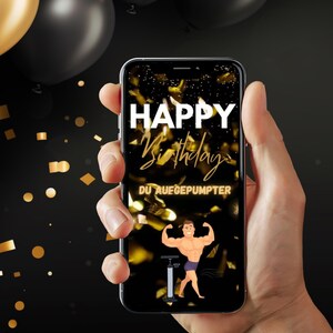 E-Card Digitaler Geburtstag | Whatsapp Video | Geburtstagskarten | Videokarte | Du Aufgepumpter | Happy Birthday | Download | Lustig |