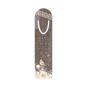 Personalizable Metal Bookmark, Gift for Book Lovers, Bookworms Gifts Ideas, Cute Boho Bookmark, Brown/Beige Bookmark, Floral Bookmark