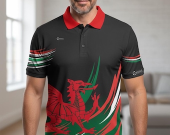 WELSH DRAGON SHIRT - Black and White Design