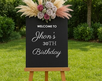 Custom Acrylic Birthday Welcome Sign: Mirror Gold Lettering