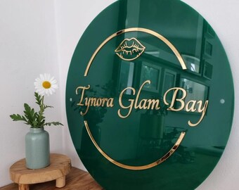 Custom Acrylic Business Sign | Acrylic Logo | Personalized Acrylic Signage | Salon Decor | Reception Sign