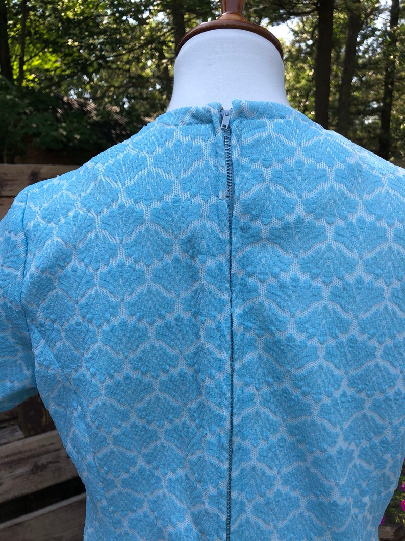 Blue Seashell Dress Vintage Grandma Dress