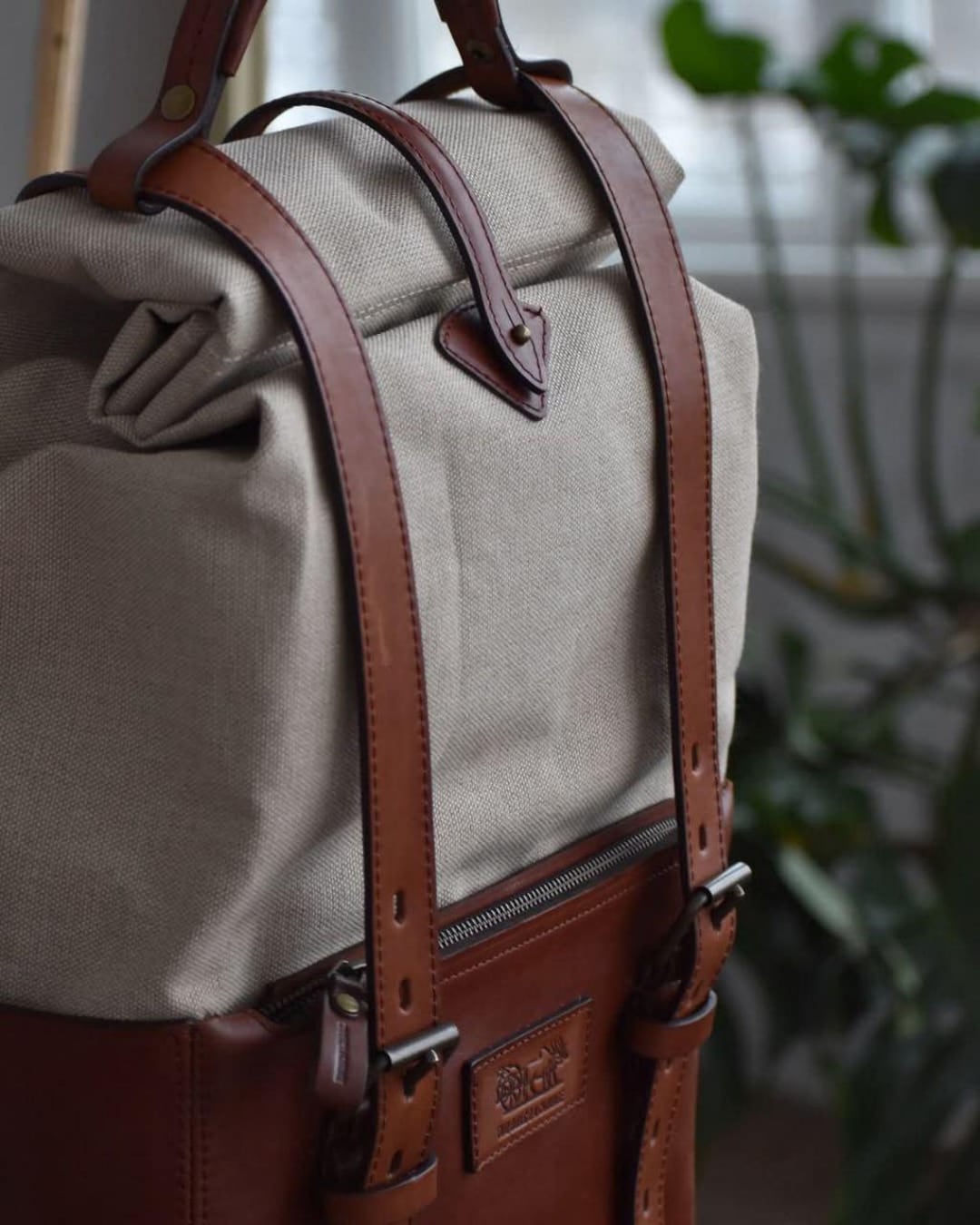Canvas Rucksack Rugged Waxed Canvas and Leather Backpack – Rugged Vintage Rucksack for Men ...