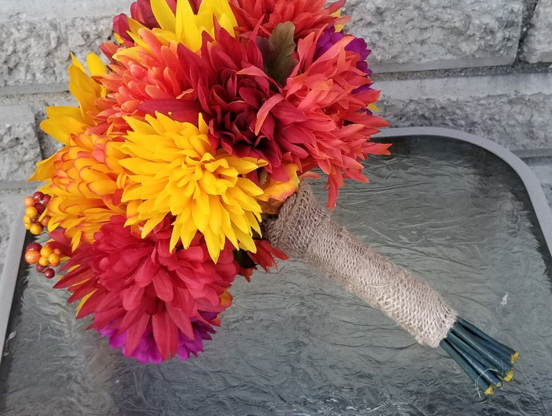 Sunflower and Mum Fall Bouquets Etsy