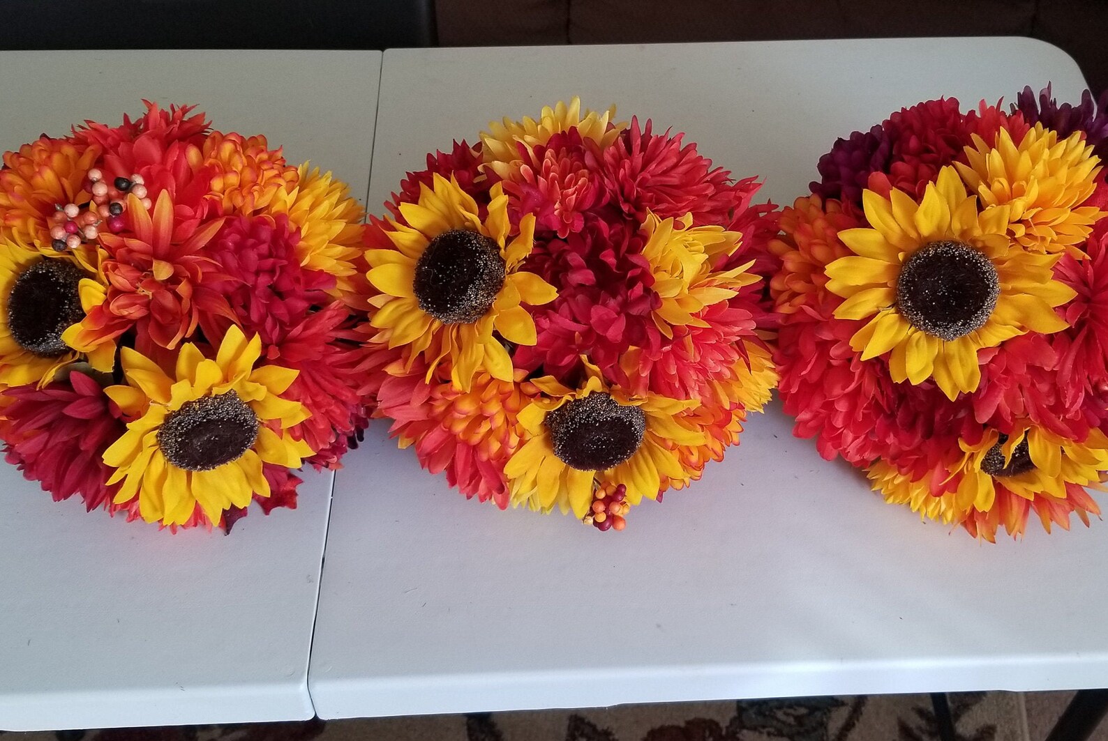 Sunflower and Mum Fall Bouquets Etsy