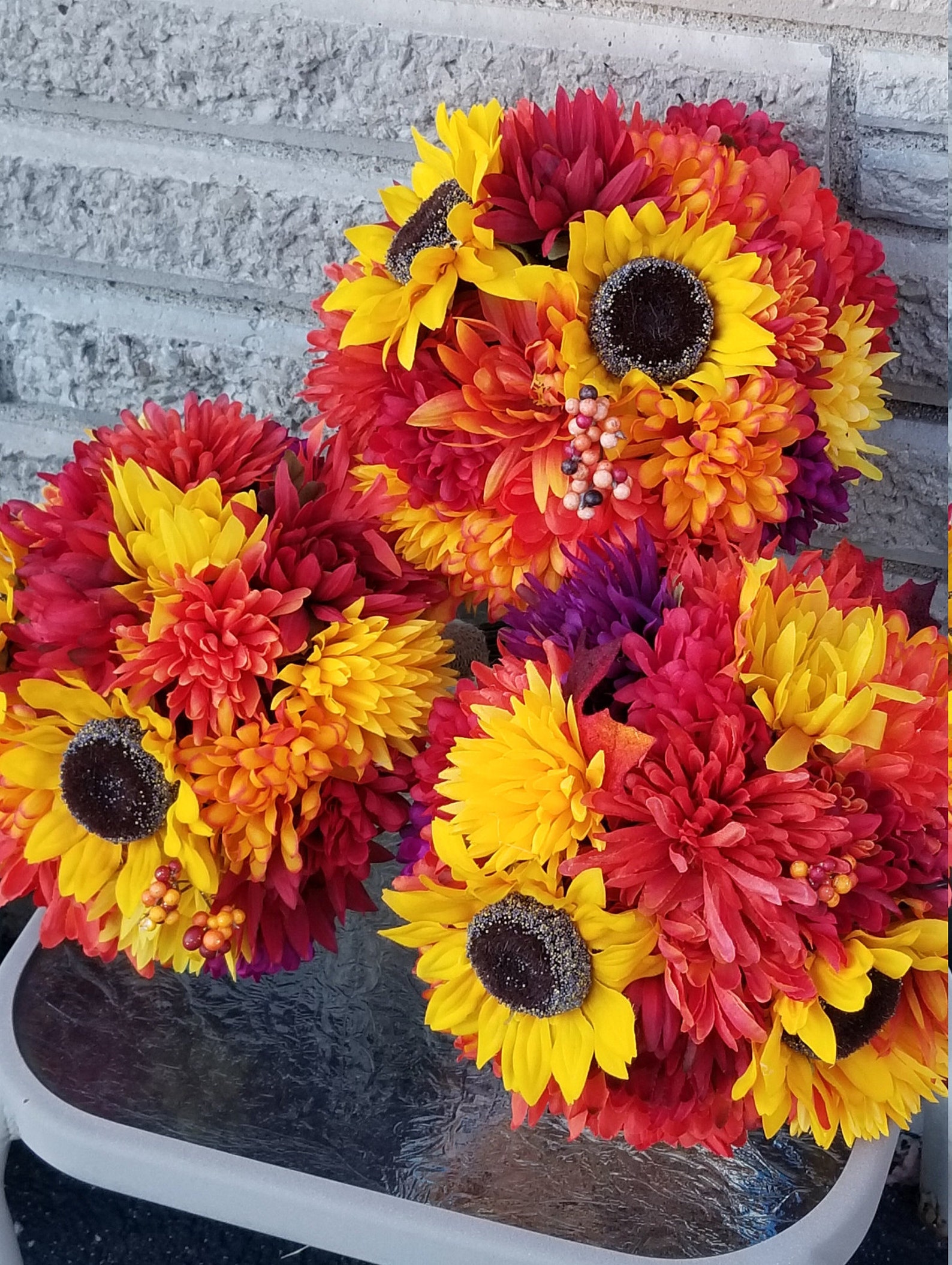 Sunflower and Mum Fall Bouquets Etsy