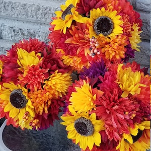 Sunflower and Mum Fall Bouquets