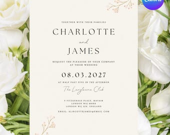 Hochzeitseinladung Imprimible Einladung Hochzeit Editable Faire Part Mariage Digital Davetiye Einladungskarten Hochzeit Descarga instantánea