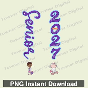 Senior 2027 Doctor Cartoon PNG, Senior 2027 Graduation Cartoon PNG, Senior Sublimation Design,  Senior Digital Download