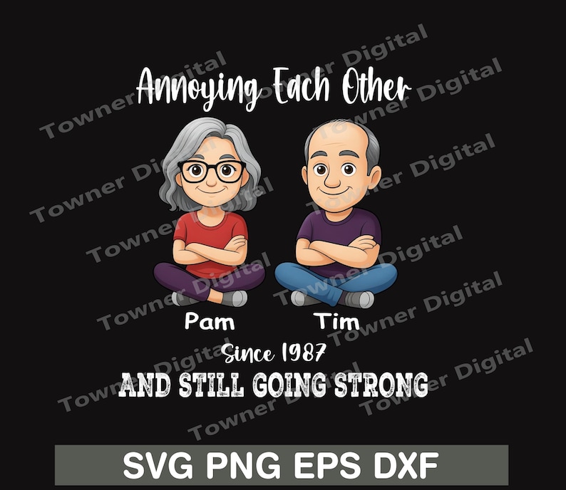 Couple Annoying Each Other Since 1978 Png, Funny Couple Anniversary PNG, Annoying Each Other Since 1978 Png image 3