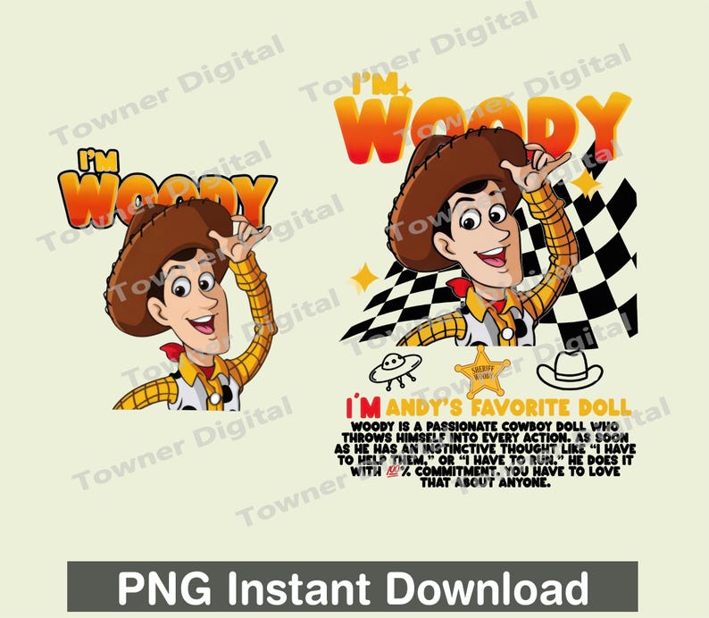 Retro Woody Toy Story PNG