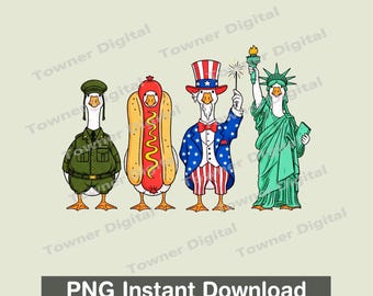Funny 4th Of July Goose Png, Patriotic Goose Png, USA Goose Png Sublimation, Statue Of Liberty Png