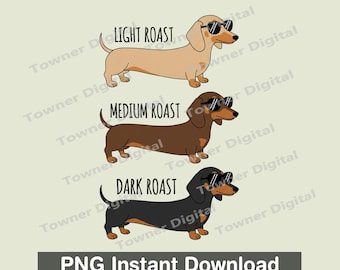 Drôle de torréfaction de café de teckel PNG, Png d'amant de teckel, sublimation de chien de lunettes de soleil