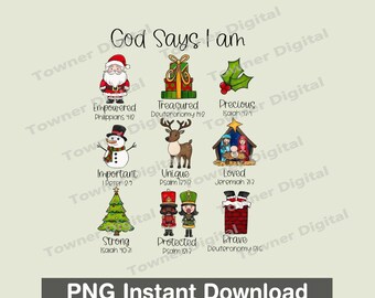 God Says I Am Christmas PNG, Bible Verse Christmas Png, Religious Faith Christmas Png