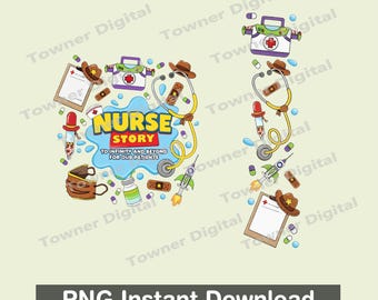 PNG de Nurse Story, diseño divertido inspirado en un juguete de enfermera, PNG de Nurse To Infinity and Beyond, sublimación médica, descarga instantánea de Nurse Life
