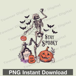 Dancing Skeleton PNG: Spooky Halloween Sublimation Design (Digital Download)