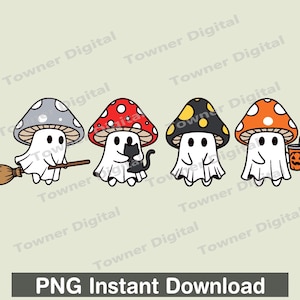 Niedlicher Halloween Pilz Geist SVG, Halloween Pilz Gruselig SVG, Witchy Herbst SVG Design