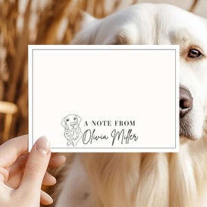 Cartes de correspondance personnalisées avec dessin au trait portrait d'animal de compagnie, jeu de cartes de correspondance personnalisées chien, papeterie plate, jeu de papeterie, papeterie personnalisée pour animal de compagnie