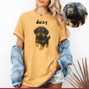 Custom Dog Portrait T-shirt, Custom Pet T-shirt, Dog Cartoon T-shirt, Custom Dog Tee, Personalized Dog T-shirt