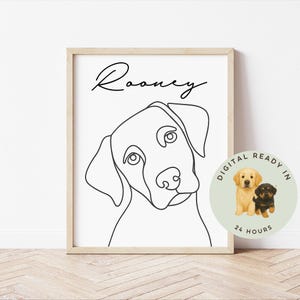 Custom Line Art Dog Portrait, Funny Art Dog Portrait, Custom Pet Portrait Custom Dog Gifts, Pet Lover Gifts, Personalized Gift Pet Owner