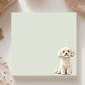 Maltipoo självhäftande anteckningsblock, söta Maltipoo självhäftande lappar, Maltipoo-presenter, Maltipoo anteckningsblock, presenter till Maltipoo-älskare, presenter till Maltipoo-mamma
