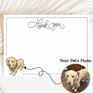 Tarjeta de agradecimiento personalizada con ilustración de mascota, papelería personalizada para mascotas, tarjeta personalizada para perro, regalos para mascotas, regalo para cachorros, mascotas SCRPBZ12