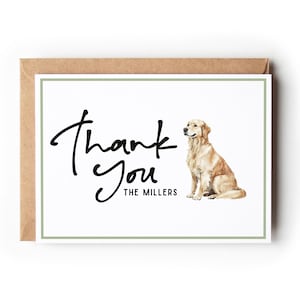 Aangepaste Golden Retriever-bedankkaart schattig huisdier portret, gepersonaliseerd huisdier briefpapier, aangepaste kunst hondenkaart, huisdier cadeau, aangepaste hondencadeaus