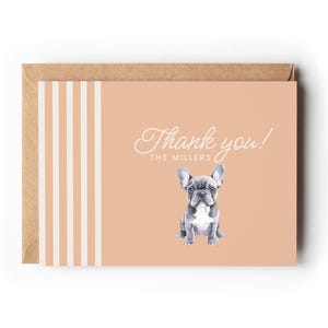 Carte de remerciement personnalisée, joli portrait d'animal de compagnie, papeterie personnalisée pour animal de compagnie, carte de chien personnalisée, cadeau pour animal de compagnie, cadeau pour chiot mignon